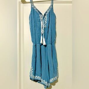 Blue and Lace Romper